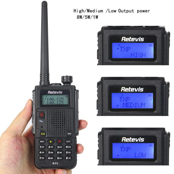 Funkgeräte Walkie Talkie Retevis RT5 VHF+UHF 8W 2500mAh FM Radio