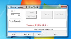 Then update, it is going to begin update the firmware to your HD1.