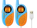 Retevis RT-35 in Blau mit Orange  PMR446 Funkgerät für Kinder mit LCD-Display und Taschenlampe  für Indoor oder Outdoor-Reisen (1 Paar)