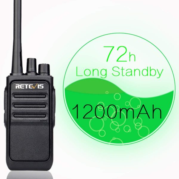 Retevis RT617 Walkie Talkie Funkgerät Set 16 Kanäle 1200mAh CTCSS/DCS VOX Nicht magnetisches Mikrofon Lizenzfrei PMR Funkgerät Wiederauflabar USB Ladeschale (1 Paar, Schwarz)