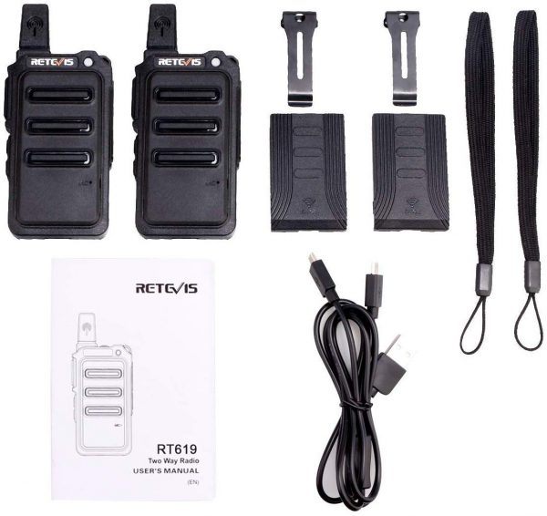 Retevis RT619 Walkie Talkie PMR446 Funkgerät 1300mAh Kinder Walki Talki(2 Stücke)