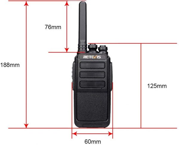 Retevis RT28 PMR Funkgerät Wiederaufladbar PMR446 Lizenzfrei mit USB Ladekabel 16 Kanäle