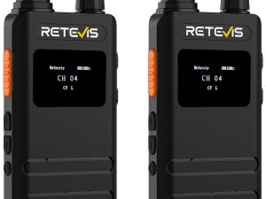 Retevis B63S A9269D PMR446 Funkgerät, RT622P (3.0), VOX, LCD-Display, Schlanke 15 mm, USB C, 1620 mAh, Professionelles Funkgeräte Set für Familie (2 Stück, Schwarz)