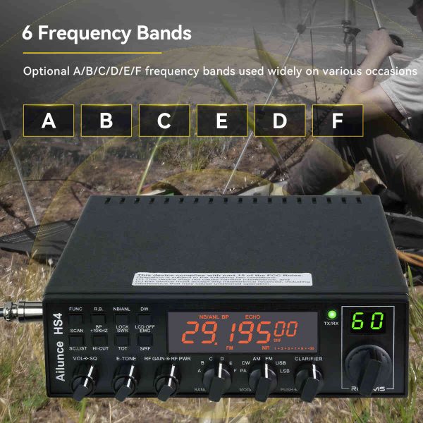 Retevis Ailunce HS4 10 Meter SSB Ham Radio AM/FM/PA/USB/LSB/CW Mobile Transceiver